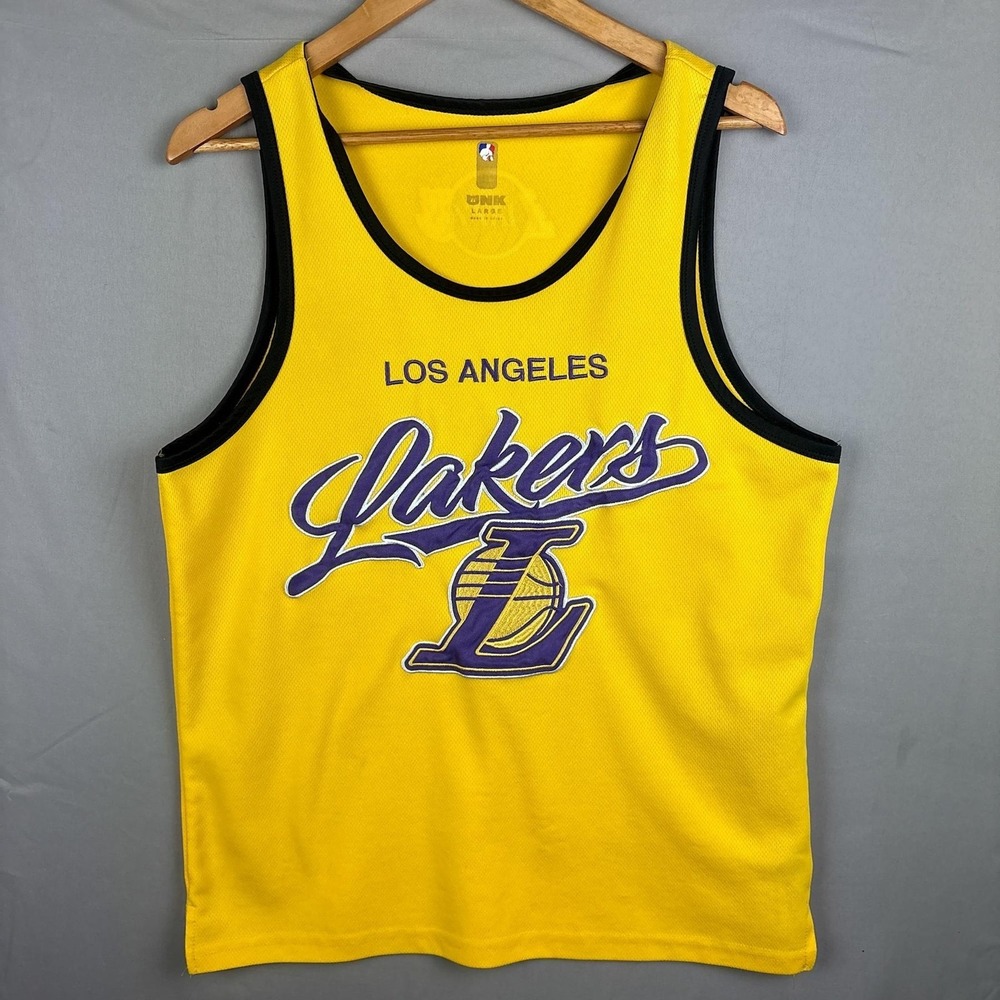 UNK Los Angeles Lakers Jersey Mens Large Yellow NBA Basketball LA